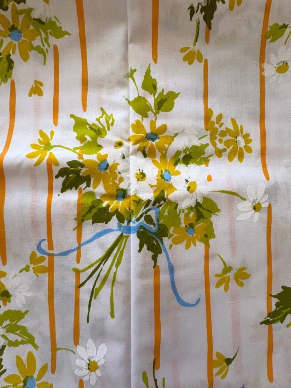 VTG Stevens Utica Mixed Bouquet Flat Sheet Twin No Iron Percale New Old Stock
